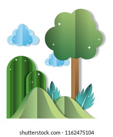 Paper landscape cartoons