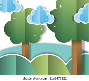 Paper landscape cartoons