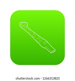 Paper language icon green vector isolated on white background