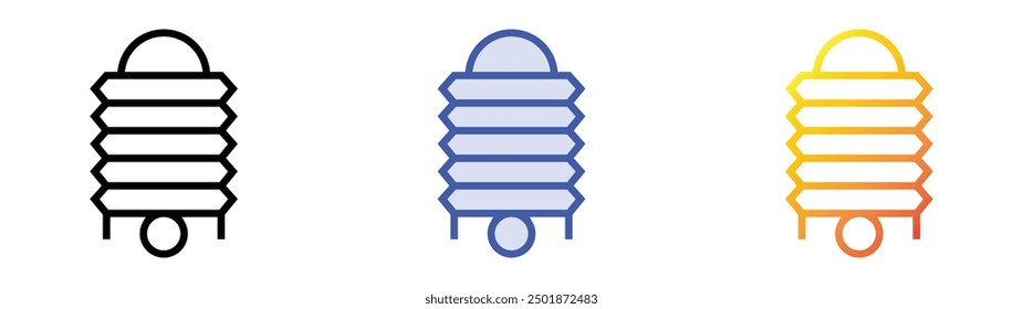 paper lantern icon. Linear, Blue Fill and Gradient Style Design Isolated On White Background
