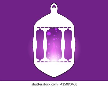 Paper lantern. Ramadan Kareem. Vector illustration.