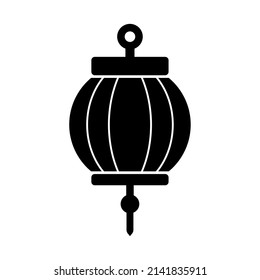 Icono del vector del linterna del papel sobre fondo blanco