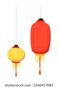 Paper lanterns - modern flat design style single isolated image