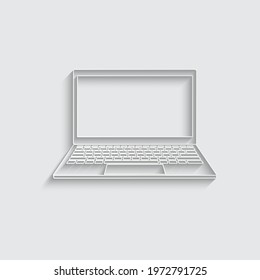 paper laptop icon vector. tecnology symbol