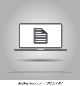 paper in laptop vector icon