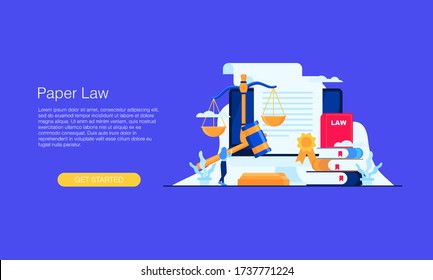 paper law vector illustration concept template background can be use for presentation web banner UI UX landing page