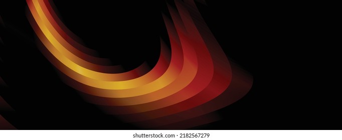 Paper layer circle black and red abstract background. Curves and lines use for banner, cover, poster, wallpaper, design with space for text