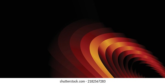 Paper layer circle black and red abstract background. Curves and lines use for banner, cover, poster, wallpaper, design with space for text