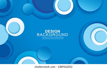 Paper layer circle blue abstract background. Curves and lines use for banner, cover, poster, wallpaper, design with space for text.