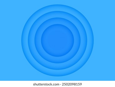 Paper layer circle blue abstract background. Round shape use for banner, cover, poster, wallpaper, design with space for text.