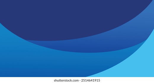 Paper layer circle blue abstract background. Curves and lines use for banner, cover, poster, wallpaper, design with space for text. vektor