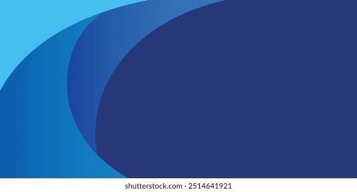 Paper layer circle blue abstract background. Curves and lines use for banner, cover, poster, wallpaper, design with space for text. vektor