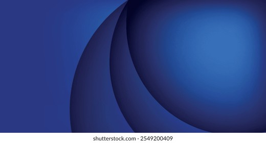 Paper layer circle blue abstract background. Curves and lines use for banner, cover, poster, wallpaper, design with space for text