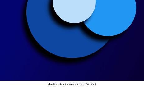 Paper layer circle blue abstract background. Curves and lines use for banner, cover, poster, wallpaper, design with space for text