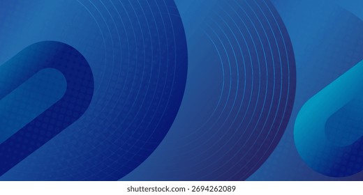 Fundo abstrato azul do círculo da camada de papel. Curvas e linhas usam para banner, capa, cartaz, papel de parede, design com espaço para texto.