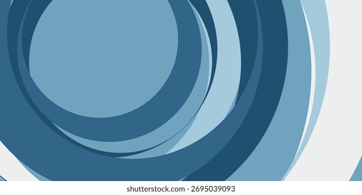Papierschicht Kreis blauer abstrakter Hintergrund. Kurven und Linien für Banner, Cover, Poster, Tapete, Design mit Platz für Text.