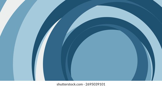 Paper layer circle blue abstract background. Curves and lines use for banner, cover, poster, wallpaper, design with space for text.