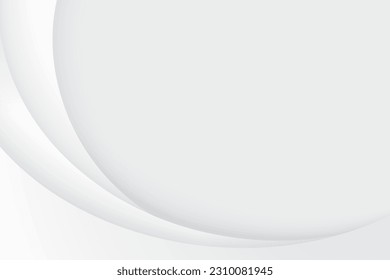 Paper layer circle white abstract background. Curves and lines use for banner, cover, poster, wallpaper, design with space for text.