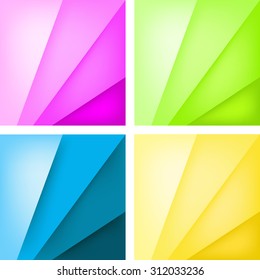 Paper layer vector background set on pastel color with space for text and message design