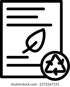 Paper Leaf recycle Line Icon