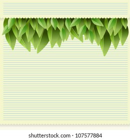 Paper and leaves background, EPS10 Vector Illustration.