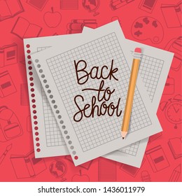 paper leaves and pencil back to school