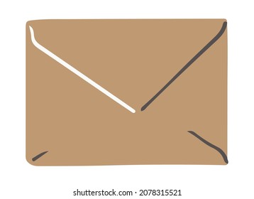 Carta en papel en sobre, comunicación aislada por correo postal y correspondencia. Escritura de documentos y correo, paquete para entrega a distancia. Intercambiando mensajes. Vector en ilustración de estilo plano