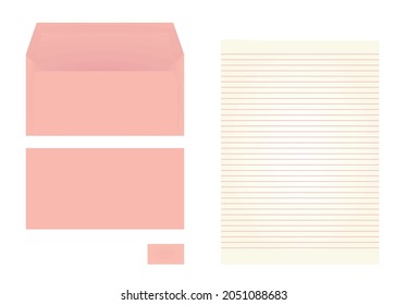 Paper letter, envelope and memo. vector.