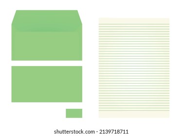 Paper letter, envelope and memo. vector.