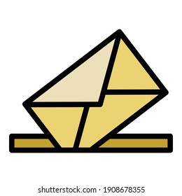 Icono de letra de papel. Icono del vector de la letra de esquema para el diseño web aislado en fondo blanco