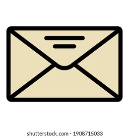 Paper letter icon. Outline paper letter vector icon for web design isolated on white background