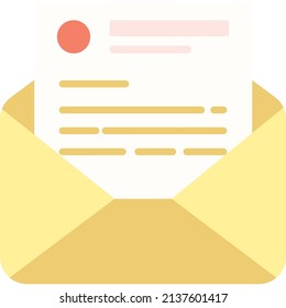 Paper letter vector. Open mail card icon. Email message postcard isolated. Business envelope design on white background