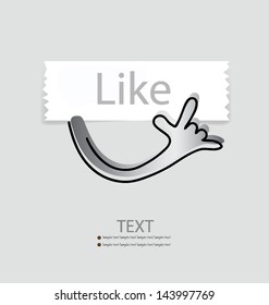 Paper. Like button vector illustration