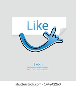 Paper. Like button vector illustration