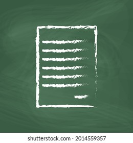 Paper line Icon design white chalk. Draw a picture on the blackboard.