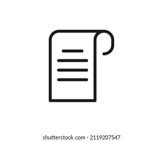 Icono de línea de papel. Símbolo de esquema de alta calidad para diseño web o aplicación móvil. Firma de línea delgada para el logotipo de diseño. Pictograma de contorno de color sobre fondo blanco
