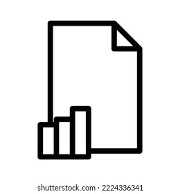 Icono de línea de papel con gráfico. adecuado para el icono de documento de informe. icono relacionado con documento, archivo. Diseño de vector simple editable. Píxel perfecto a 32 x 32