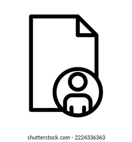 Paper line icon illustration with people. suitable for profile. icon related to document, file. Simple vector design editable. Pixel perfect at 32 x 32