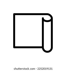 Icono de línea de papel aislado en fondo blanco. Icono delgado plano negro sobre el estilo de contorno moderno. Símbolo lineal y trazo editable. Ilustración vectorial de trazo simple y de píxel perfecto.