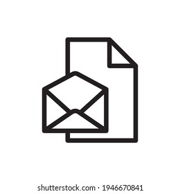 paper line icon with open envelope. office tool. the icon can be used for application icon, web icon, infographic. print on all types of paper. Editable stroke. Design template vector