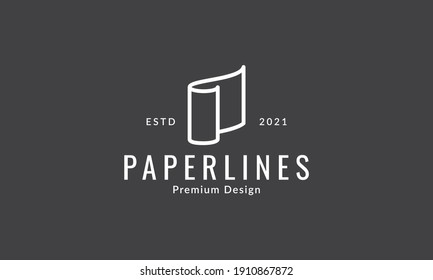 paper line roll simple logo vector icon symbol graphic design illustration