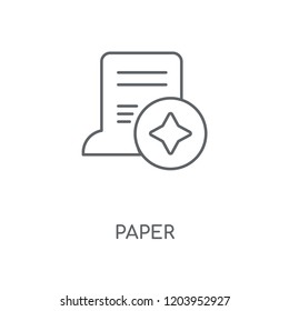 Paper linear icon. Paper concept stroke symbol design. Thin graphic elements vector illustration, outline pattern on a white background, eps 10.