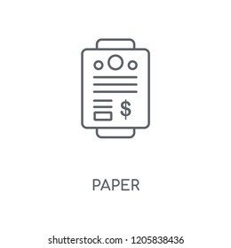 Paper linear icon. Paper concept stroke symbol design. Thin graphic elements vector illustration, outline pattern on a white background, eps 10.