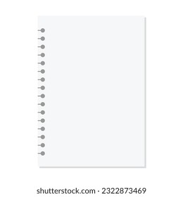 Paper lined notebook memo page white sheet template illustration for school education and office for background