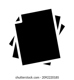 Papier Liste Glyphsymbol Vektorgrafik. Papierliste-Zeichen. isoliertes Kontursymbol