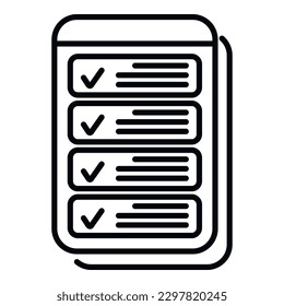 vector de contorno de icono de lista de papel. Evento personal. Agenda ocupada
