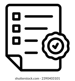 Paper list icon outline vector. Online order. Write journal