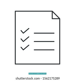 Paper list icon vector illustration logo template for many purpose. Isolated on white background.