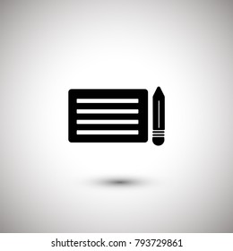 Paper list and pen vector icon