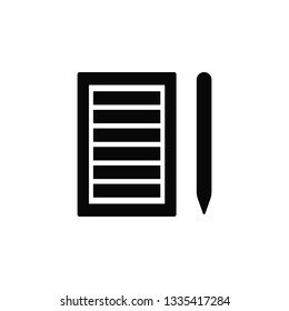 Paper list, pencil, icon. Element of simple icon for websites, web design, mobile app, infographics. Thick line icon for website design and development, app development